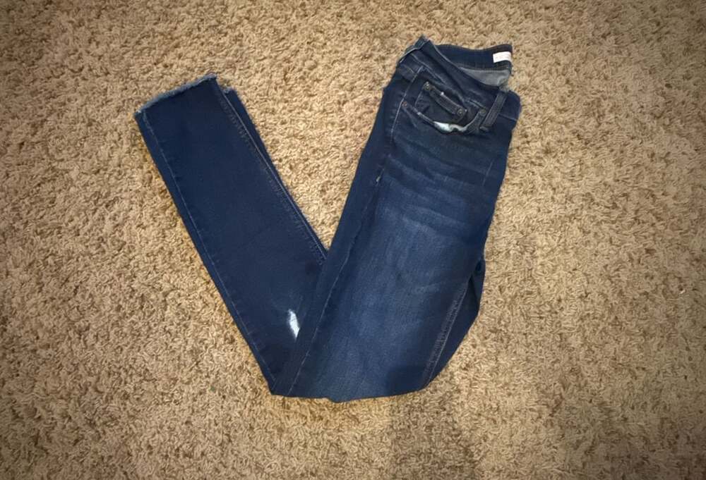 LC Lauren Conrad Skinny Jeans Size 0 Dark Wash Raw Hem